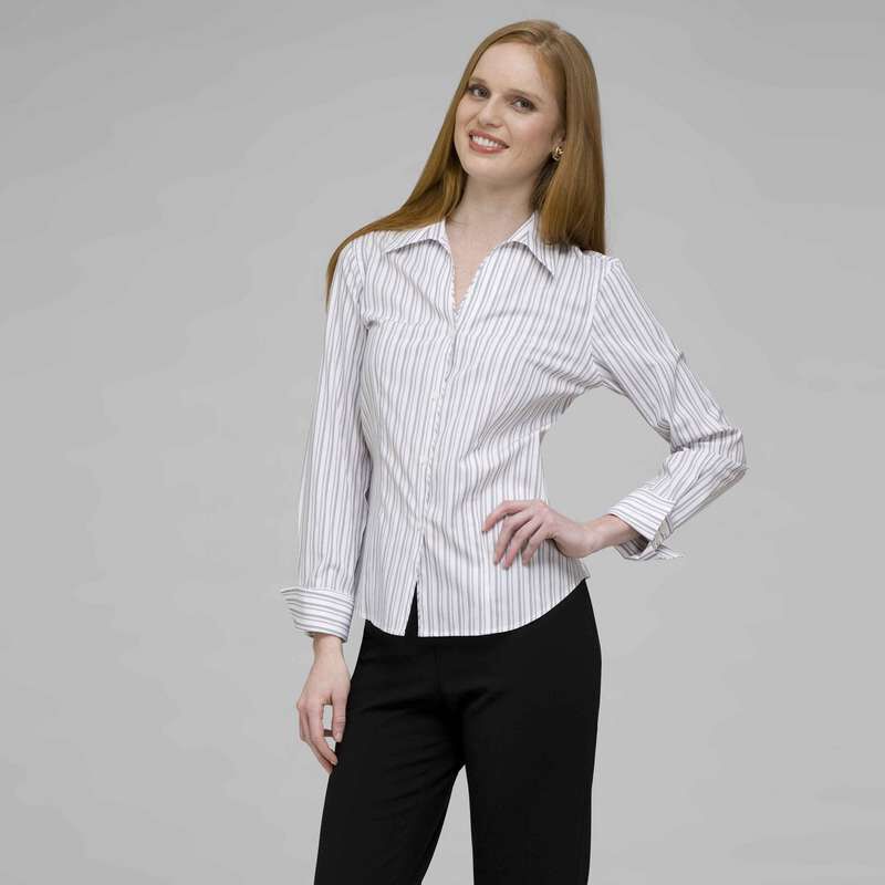 Platinum Red Stripes Easy Care Fitted Shirt, , large