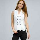Double Breasted Sleeveless Button Down Blouse., , small