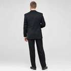 Black Single Pleat Athletic Fit Wool Suit, , small