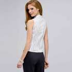 No-Iron Easy Care Double Strip Sleeveless Blouse, , small